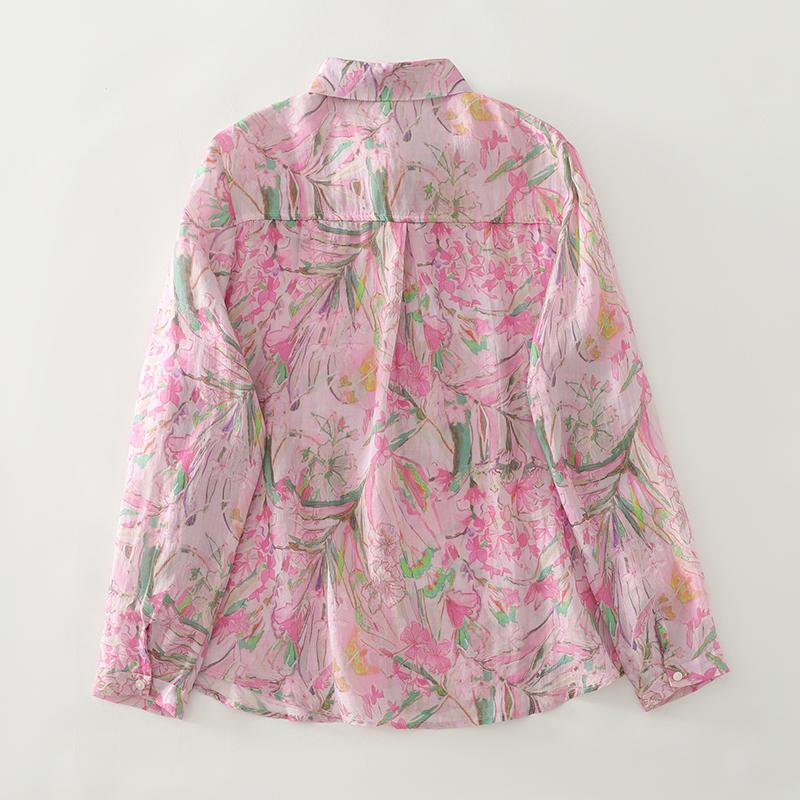 DIMANAF 2025 New Plus Size Women Tops Shirts Tees Casual Loose Blouse Print  Floral Autumn Cotton Long Sleeve