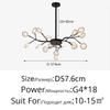 Nordic G4 Led Chandelier Lighting Modern Branch Pendant Light Living Room Gold / Black Art Decor Indoor Lighting(bulb NOT Included)