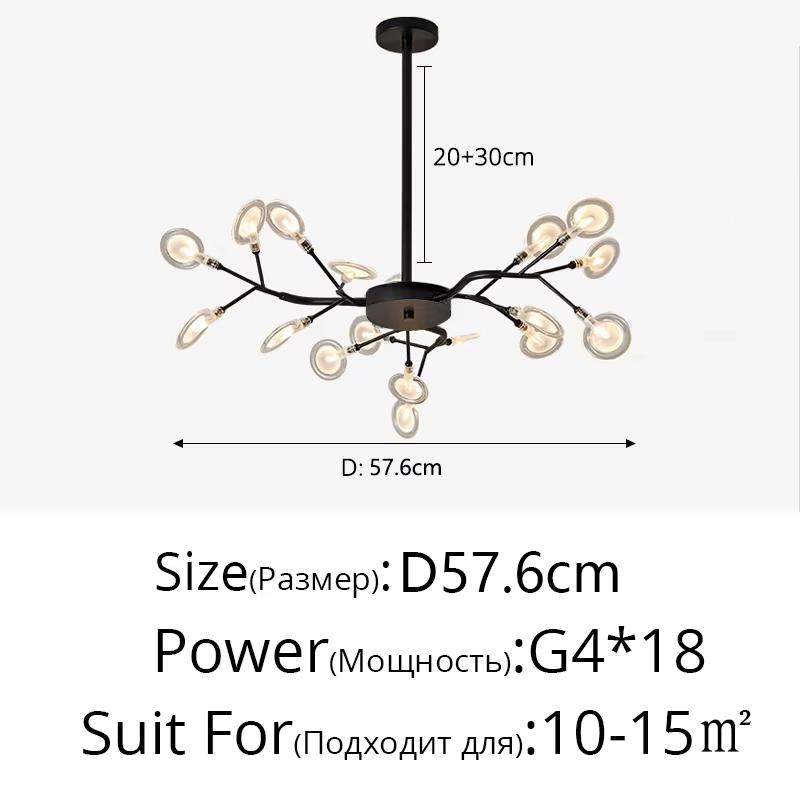 Nordic G4 Led Chandelier Lighting Modern Branch Pendant Light Living Room Gold / Black Art Decor Indoor Lighting(bulb NOT Included)