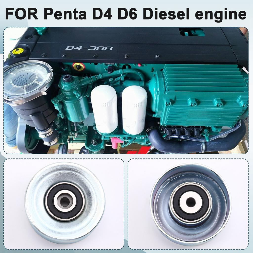New 3847482 Idler Pulley Replacement Part For Volvo Penta D4 D6 Marine Inboard Diesel Engines