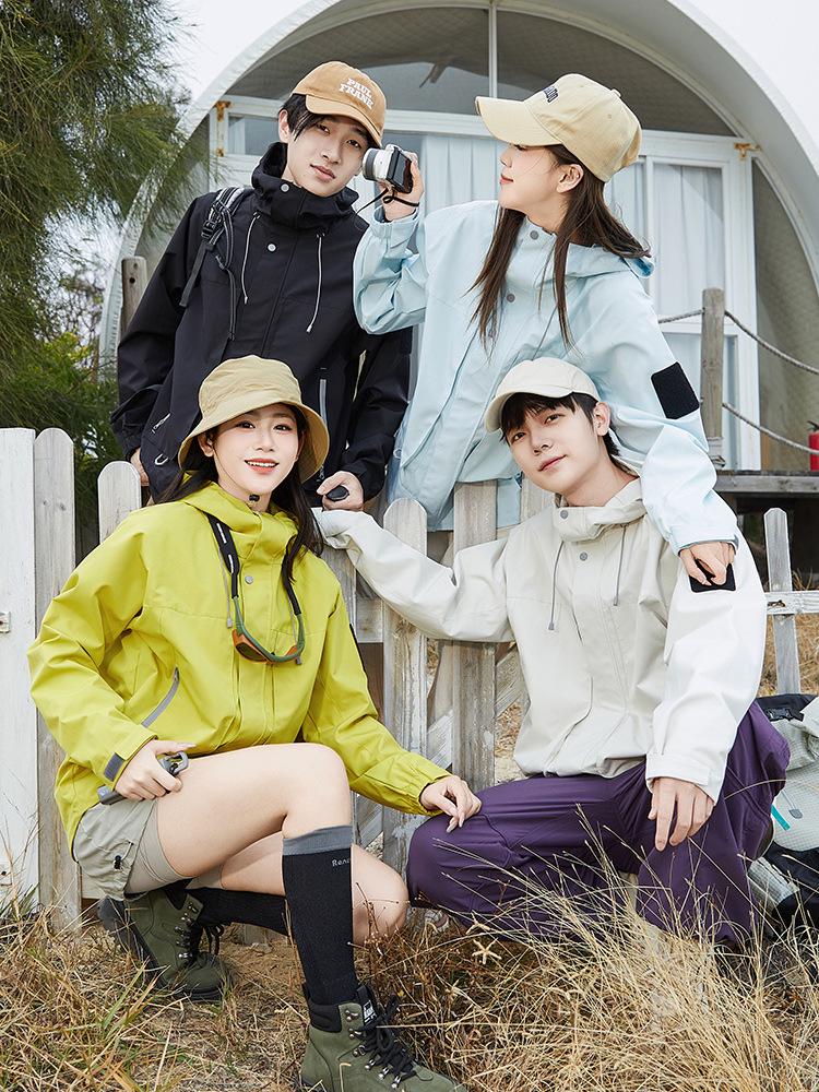 Unisex Outdoor Tech Shell Jacket: Windproof, Water-Repellent, Wear-Resistant for Mountaineering