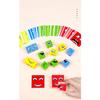 Large Learning Educational Toy Set Cards Emoticon Puzzle Face Change Cubes Wooden Toys Building Blocks Game for Children Kids