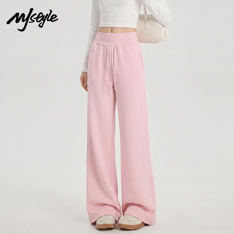 MJ STYLE Women s High-Waist Drawstring Micro-Flare Pants S