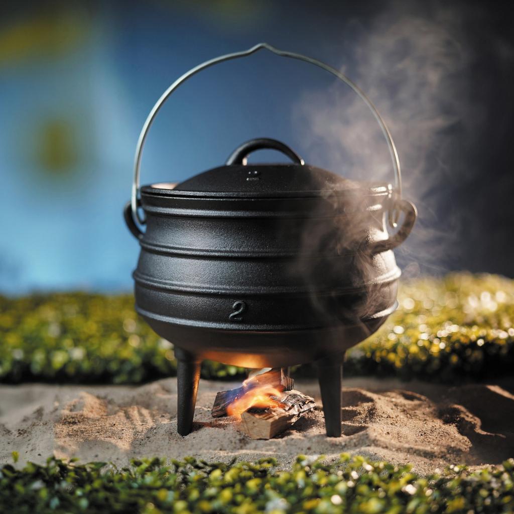 Marmite en fonte, marmite de chasse, pour le feu de camp, pour soupes et ragoûts, diamètre 245 x 280 mm, 6 l