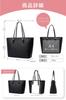 Miwoluna Business Tote Bag for A4 PU Uten Logo Kvinner, Størrelse, Skinn, Svart,