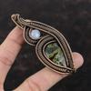 Dragon Bloodstone Gemstone Pendant Copper Wire Wrapped Jewelry Rainbow Moonstone Pendant Handmade Copper Pendant Wire Wrap Pendant For Gift