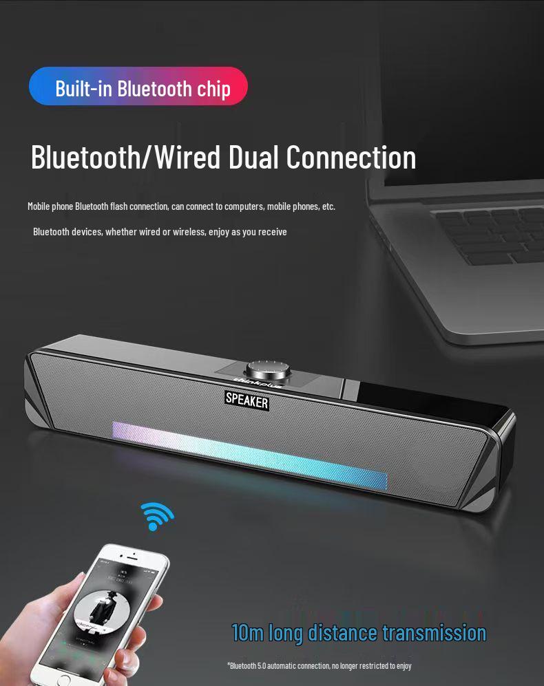 TS33-B Bluetooth Soundbar: Compact Cross-Border Desktop Speaker with Subwoofer for Laptop & PC