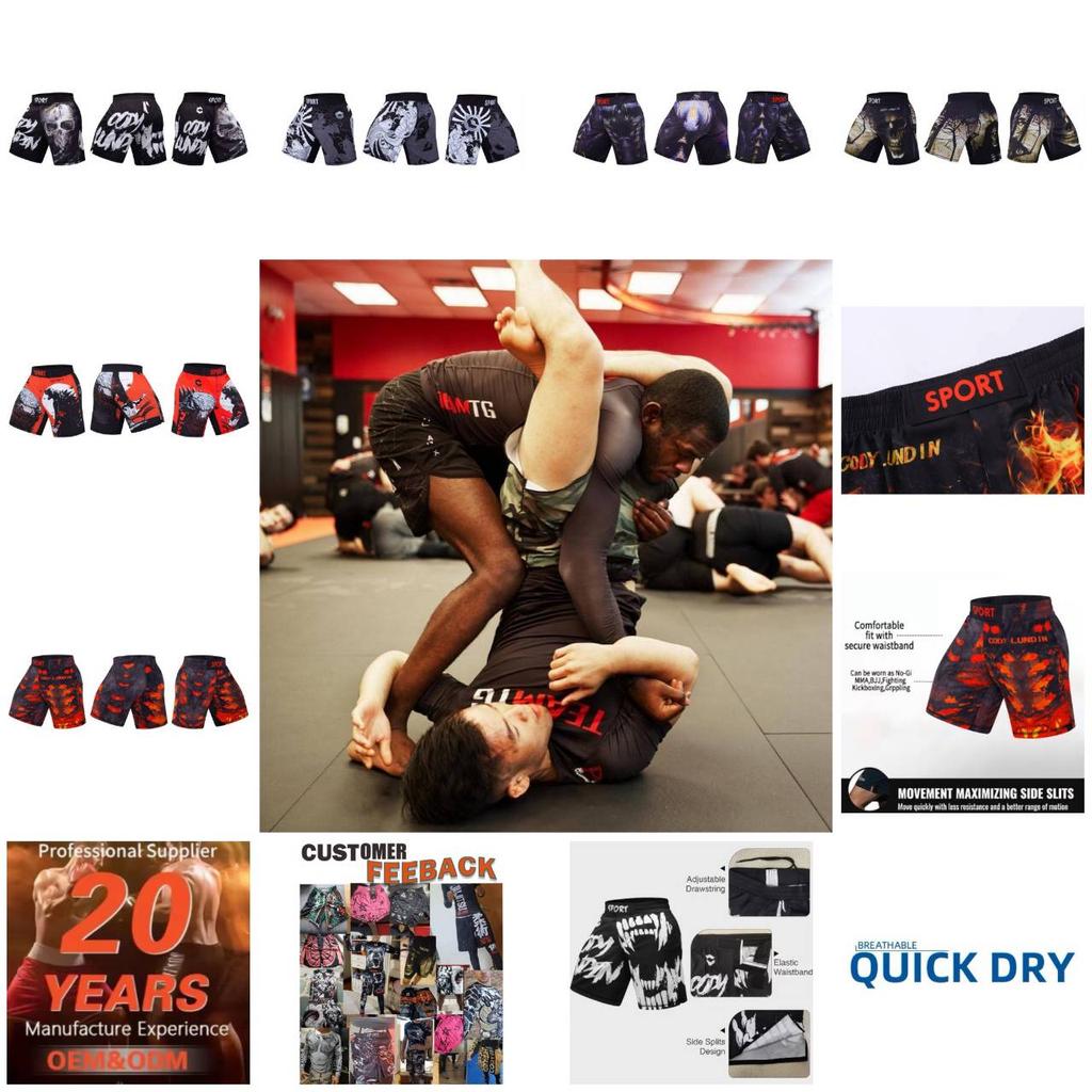 MMA Muay Thai Kickboxing Boxing Shorts Mixed Martial Art UFC Boxer Unisex Men Women Pants Fighting Fitness Gym Training Sport Workout