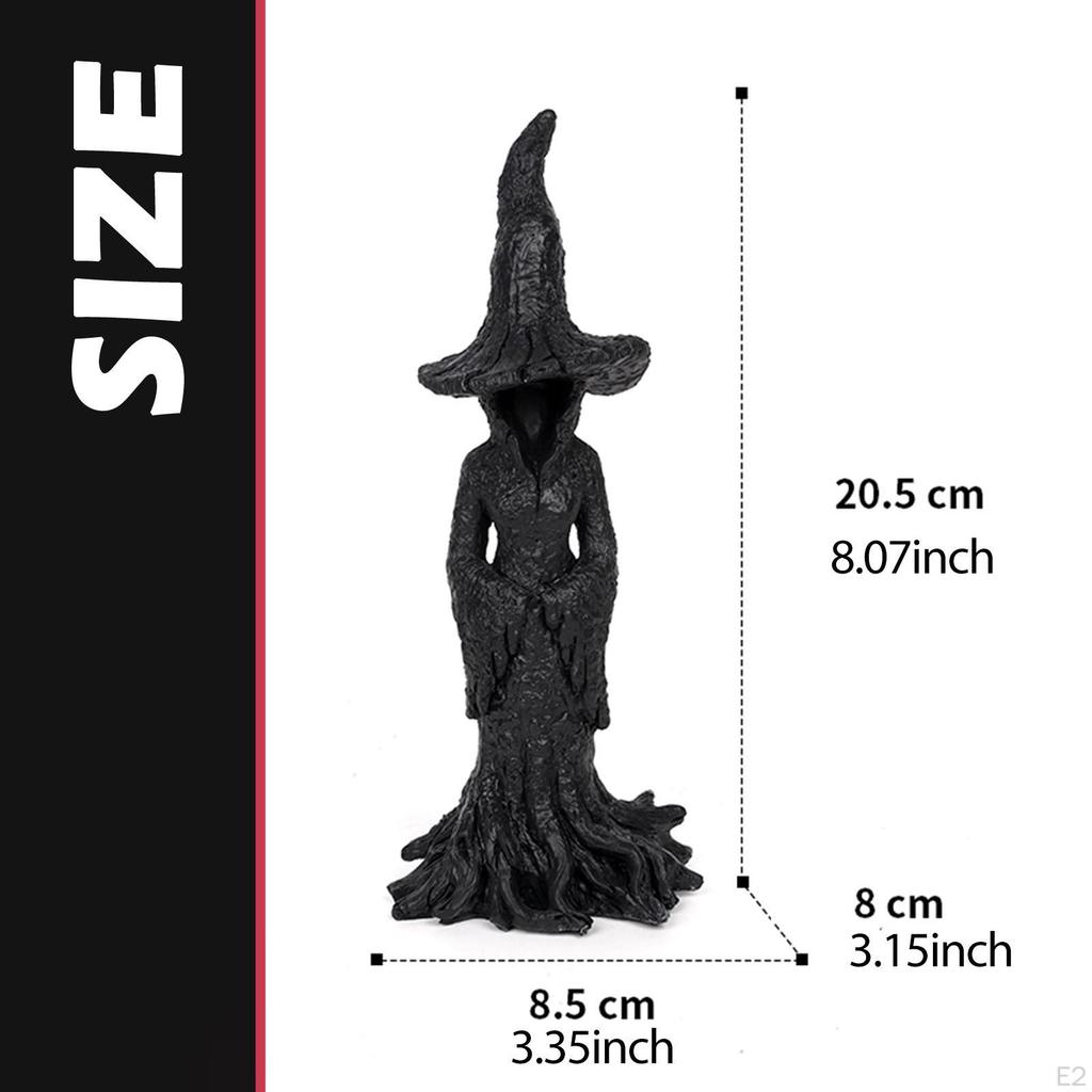 Halloween Witch Statue Craft Art Sculpture for Cafe Table Centerpiece Mantel