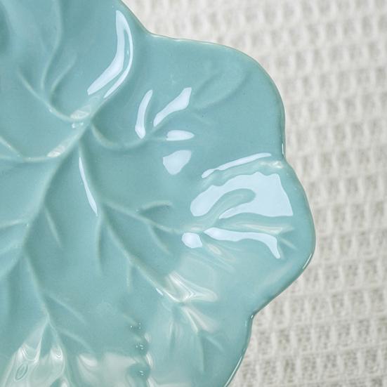 Poggiacucchiaio in Ceramica a Forma di Foglia Portautensili Versatile Piatto per Condimenti Vassoio per Gioielli Pratico Poggiaposate da Cucina