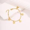 Titanium steel bracelet does not fade, gold love palm bracelet, light luxury niche round bead couple high-end bracelet.