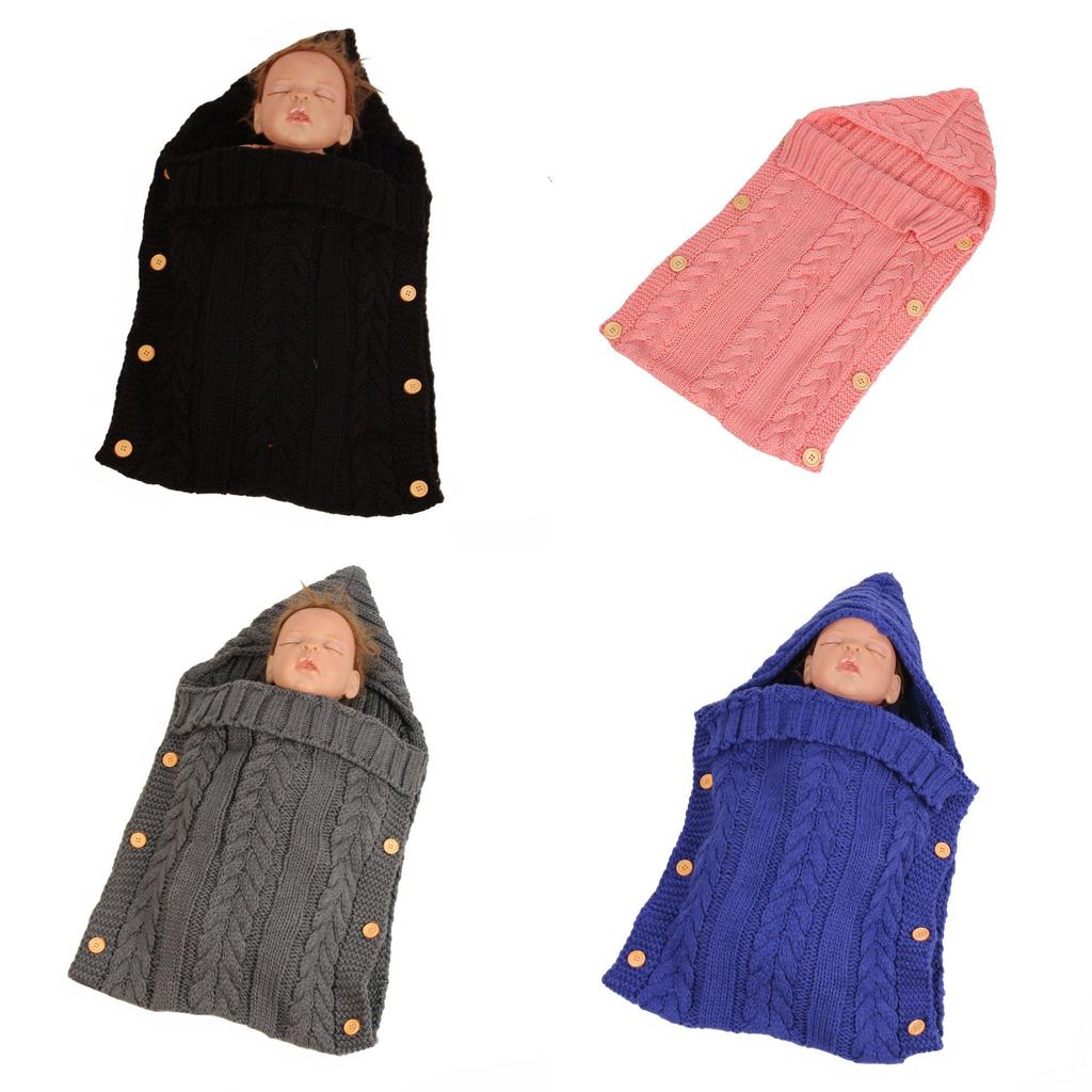 Baby Knit Blanket Sleep Sack For Children With Button Closure For Cozy Wear