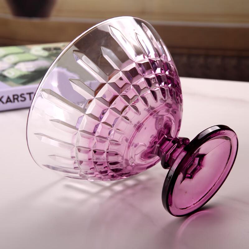 Tigela Pedestal de Vidro Roxa Criativa Flavinmci