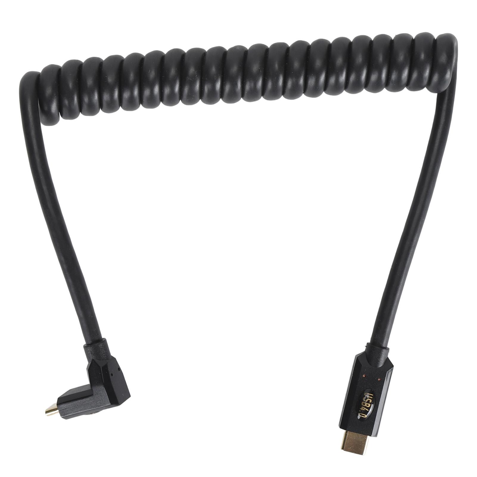 

Retractable Coiled USB Type C to C Cable 3.3ft 40Gbps Supports 8K UHD Fast Charging USB 4.0 Data Syncing Wire for Laptop