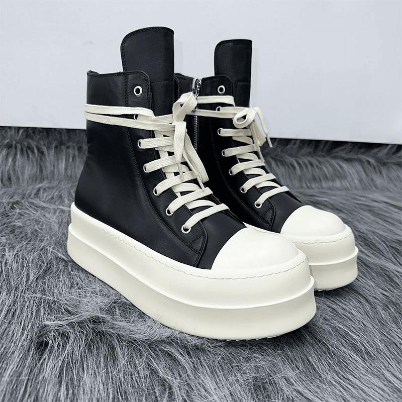 Thick-soled heightening college style high street American men and women high-top classic couple big-headed locomotive boots Martin boots board shoes