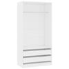 VidaXL Wardrobe High Gloss White 100x50x200 Cm Engineered Wood 800609