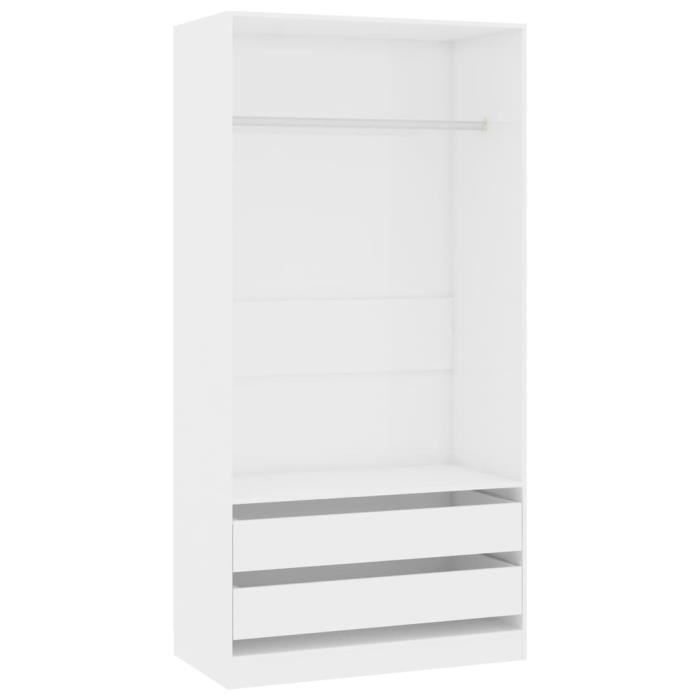 VidaXL Wardrobe High Gloss White 100x50x200 Cm Engineered Wood 800609