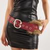 Modern Wide Faux Leather Waist Strap With Alloy Buckle For Casual Clothing