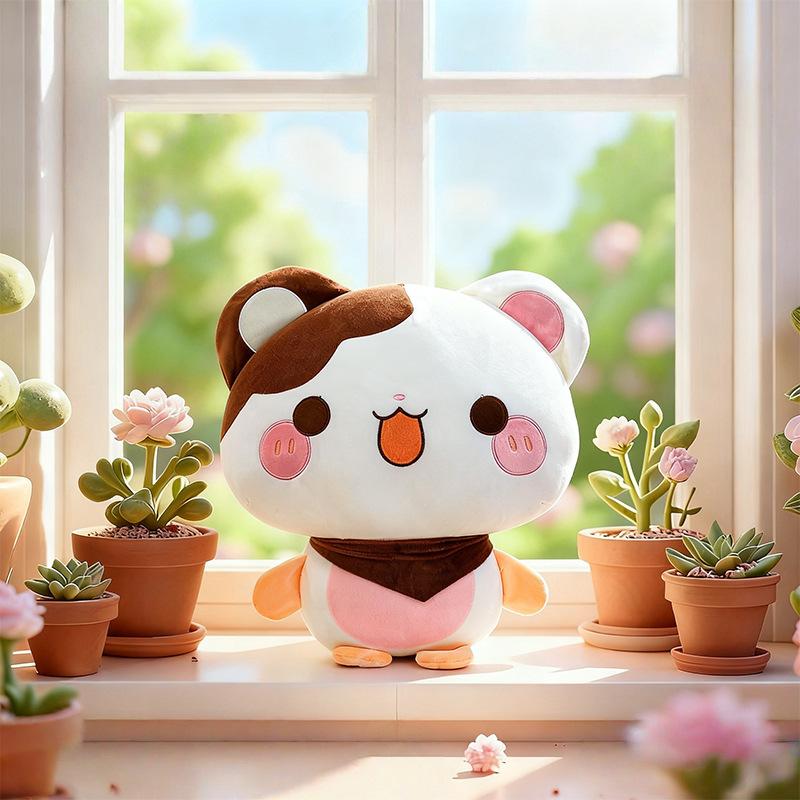 Neu 35/60cm Niedliche Drei-Blumen-Mauskugel Cartoon-Puppe Plüschtier-Puppe Beruhigendes Schlaf-Kissen Mädchen-Urlaubsgeschenke Zimmerdekoration 35cm