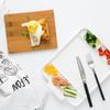 12.6 Inch White Ceramic Divided Plate With Bamboo Cutting Board Slimming Diet Meal Plate Dish Dinner Serving Plate