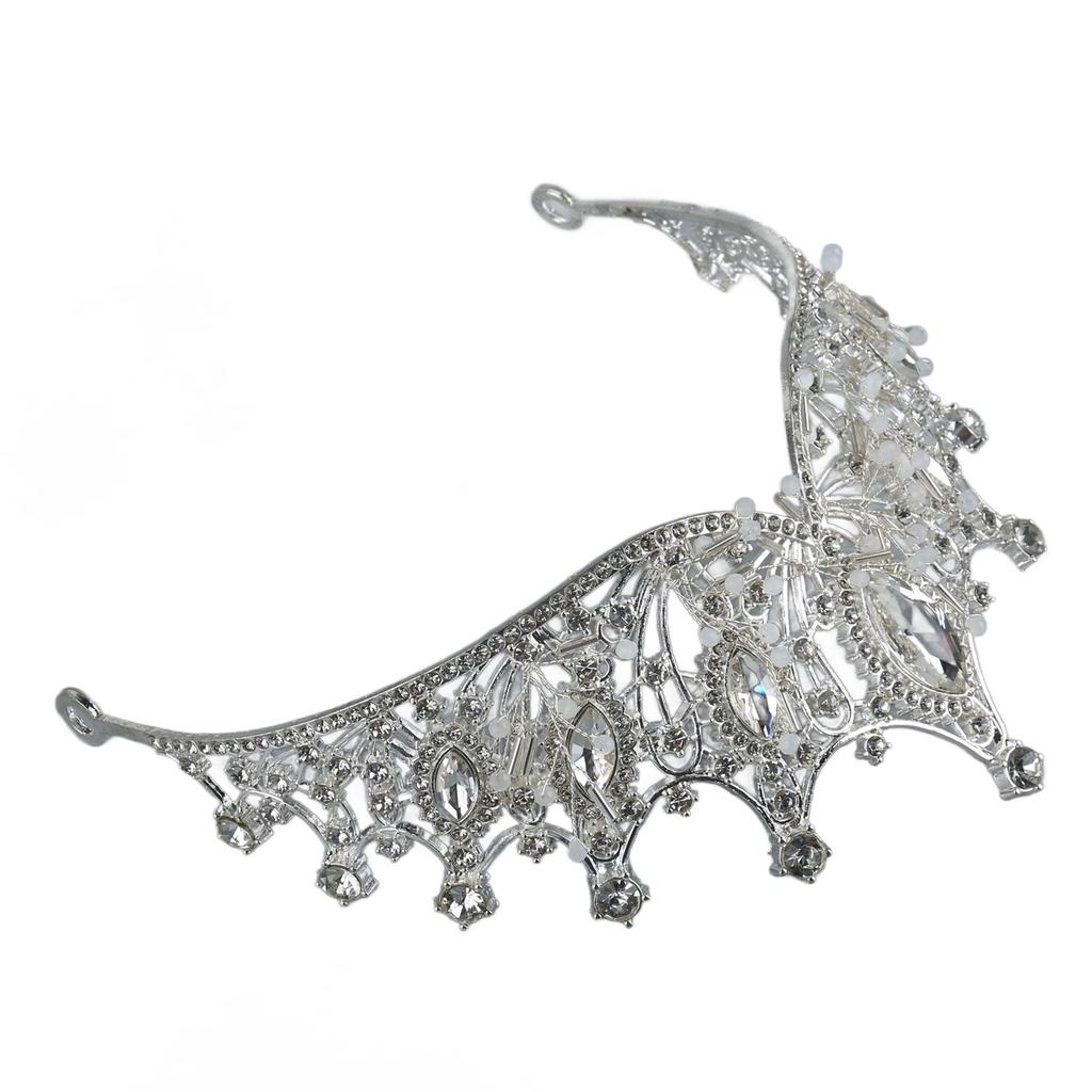 Women Wedding Crown Bride Alloy Rhinestone Crown Hair Accessory for Prom Costume Party