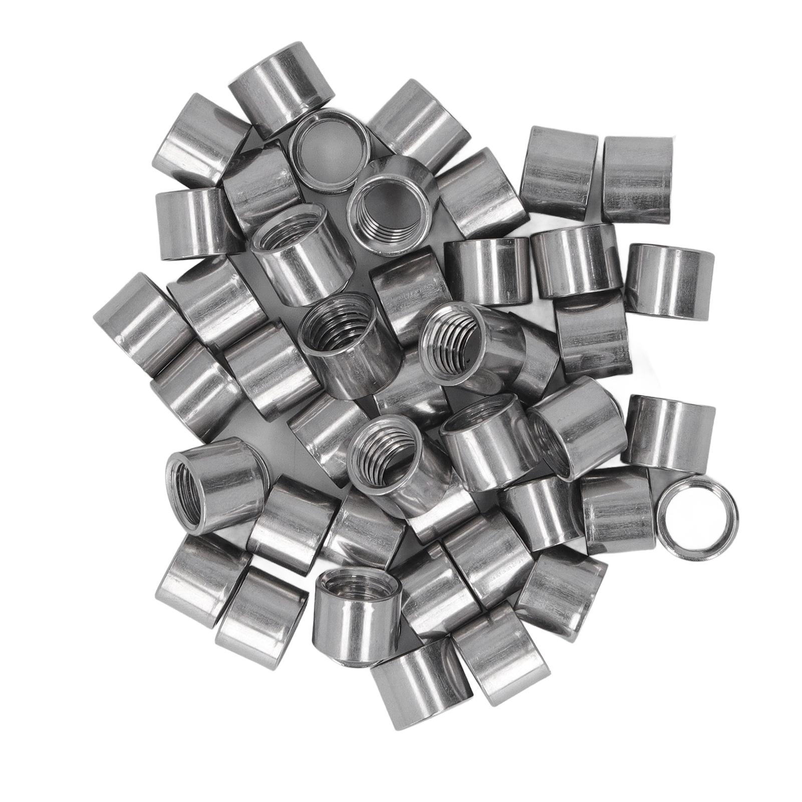 

50Pcs M8 Female Thread Coupling Nut Rugged Stainless Steel Maintenance Coupling Nut Kit for Machine Repairing