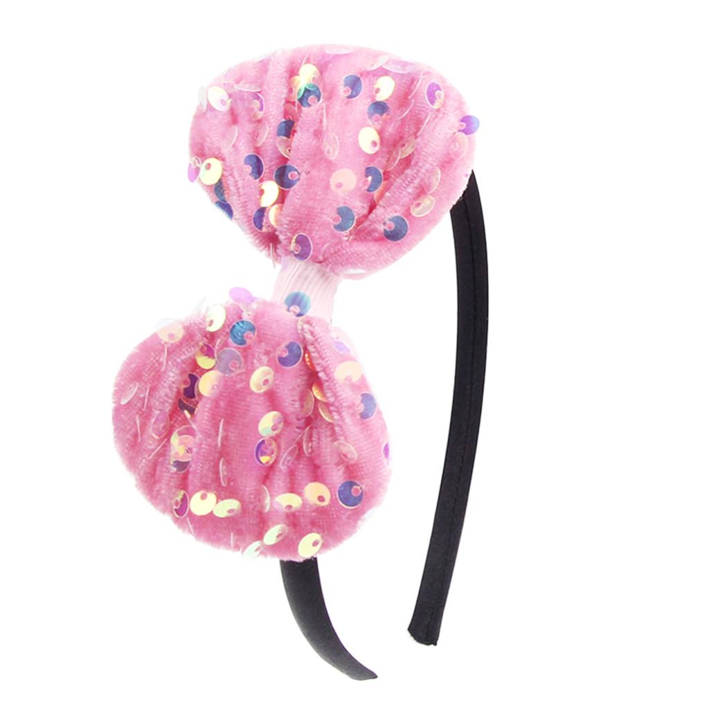Glitter Bow Headband for Girls Red Bowknot Hair Bands Halloween Christmas Party Cosplay Costume Gifts for Teen Women