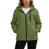 Women's Waterproof Windbreaker Jacket Hooded Outdoor Lightweight Zip Up Windproof Coat with Pockets for Hiking Camping