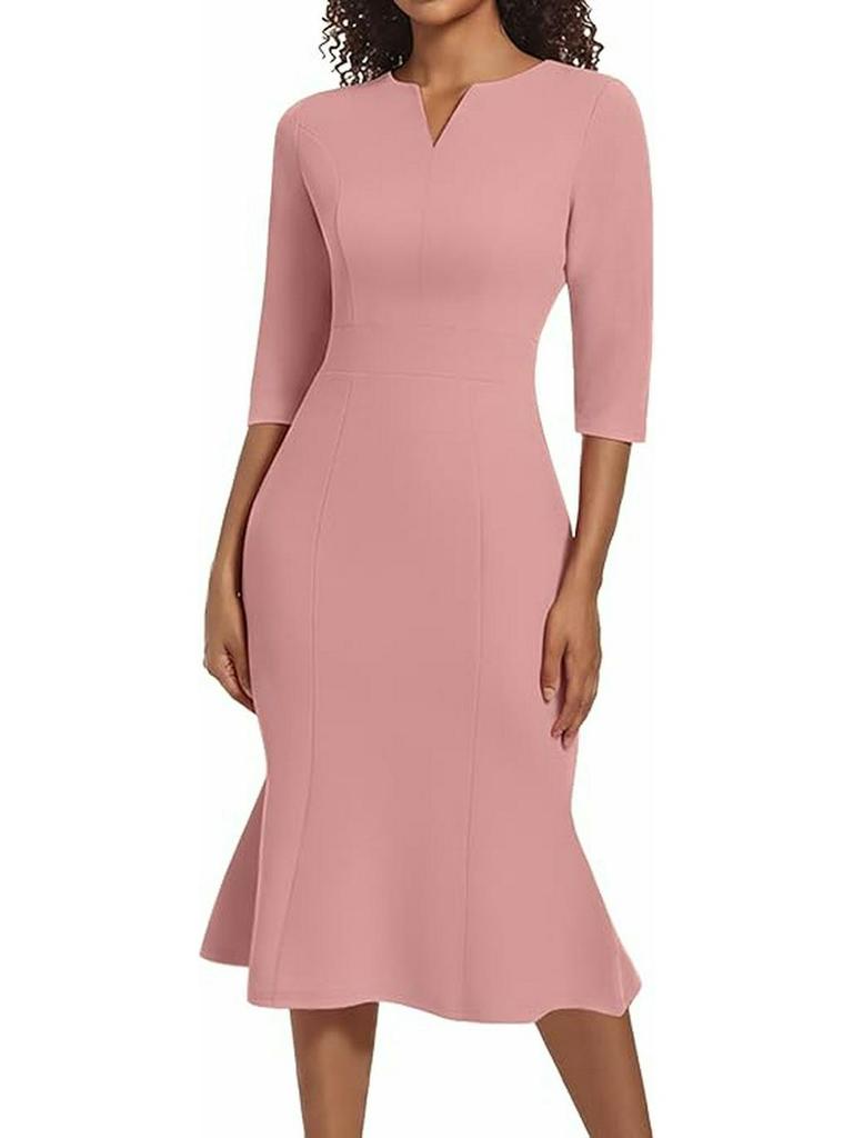 Elegant Mermaid Cocktail Dress | Bodycon Midi Skirt for Weddings & Events