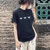 Pure Cotton Large Size Korean Version Loose Casual Printing T-shirt Summer New Versatile Shoulder Short Sleeve Women