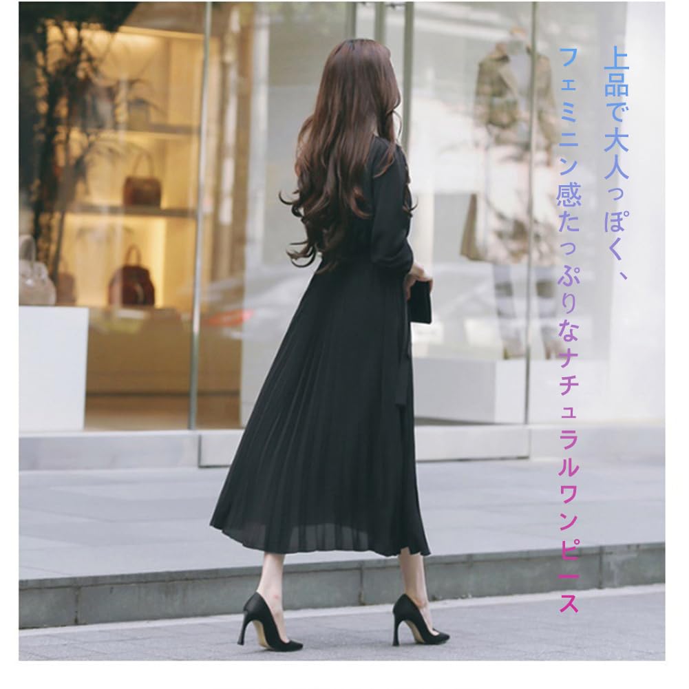 Pleated Chiffon Long Long Perfect for and Fall [SDSXZWG] Dress, Women's Dress, Sleeves, Cute, Slimming, Stylish, Elegant, Dates, Commuting, Weddings,