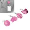 4pcs Retractable Badge Reel Acrylic Mirror  Organ Flower Pattern Innovative Decorative ID Nam