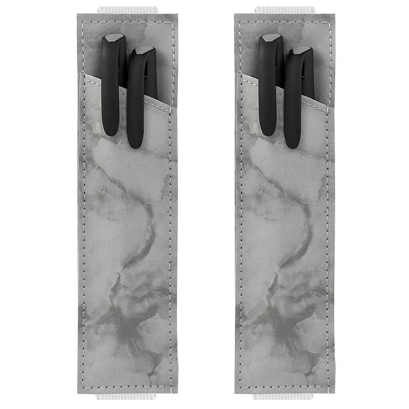 

2 шт. Регульована еластична стрічка Тримач для ручок Шкіряні чохли для ручок Водонепроникний Тонкий пенал для блокнота в твердій обкладинці сірий колір/мармуровий