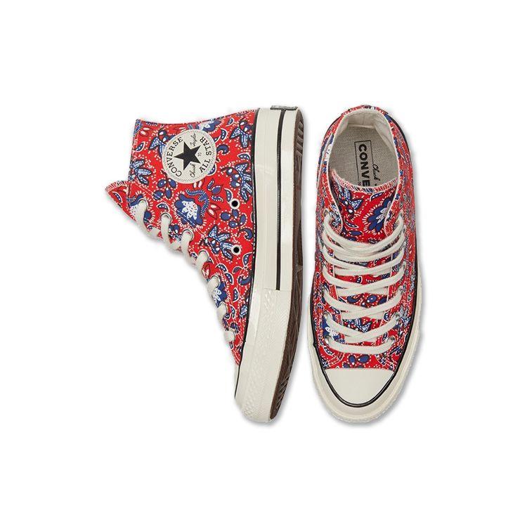 Converse Chuck 70 High Paisley - Habanero Red Unisex Tenisky Egret Rush-Blue 171072C