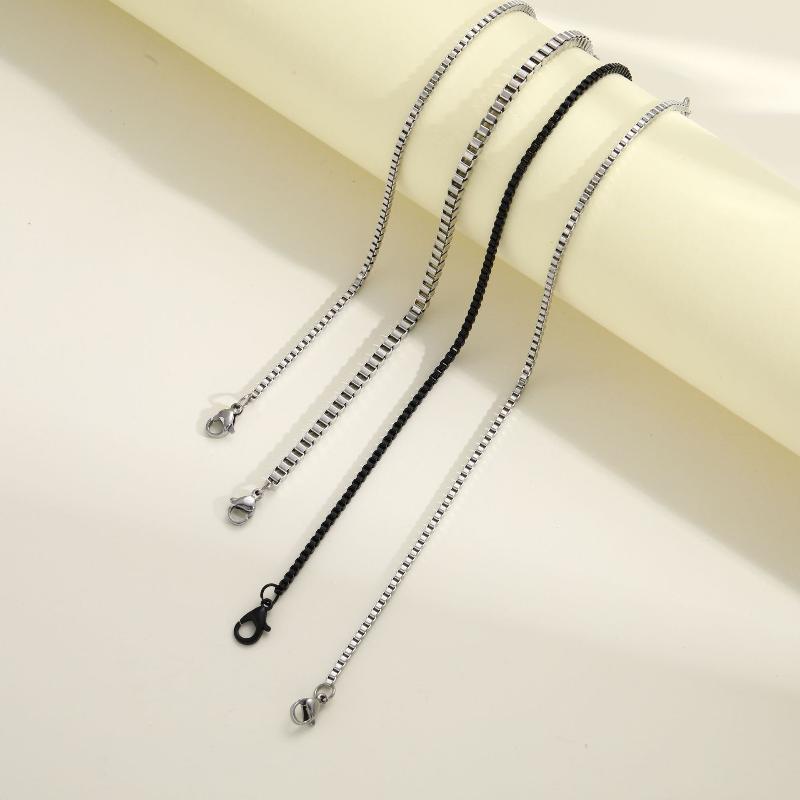 4Pcs/Set Stainless Steel Adjustable Box Chain Bracelets For Men Simple Vintage Silver Color Cuban Bangle Sets Party Jewelry Gift