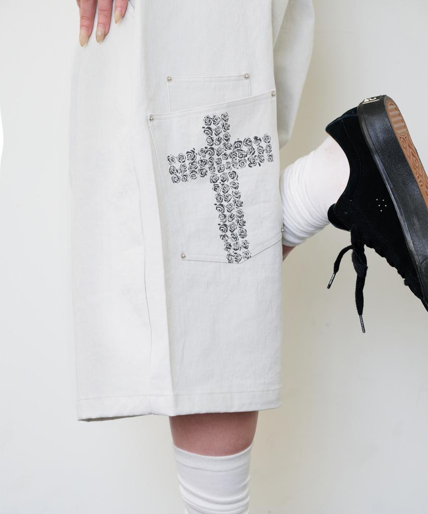 Isjabaibeu Cross Pocket Bermuda Pants - Light Gray