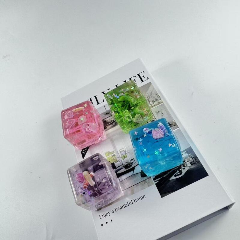 Creative Ocean Theme Slow Rebound Toy Ice Cube Shaped Stress Relief Squeeze Toy Kids And Adults Squeeze Relax Gifts