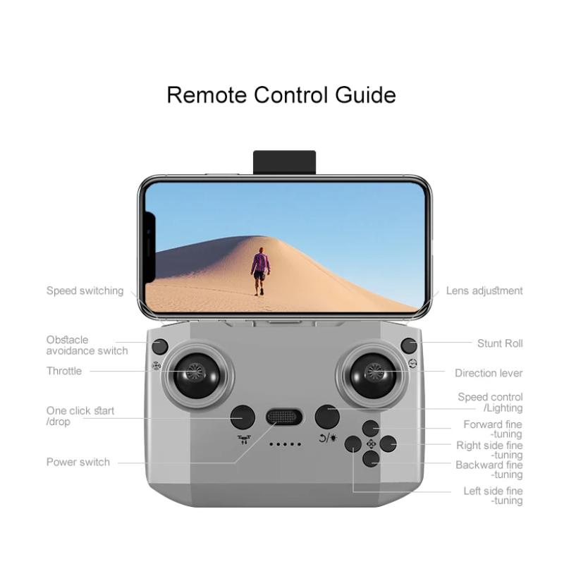 2025 NEUE D16 Mini-Drohne mit elektrisch einstellbarer 180° 8K HD-Kamera, WiFi, optischer Fluss, Tasche, Hindernisvermeidung, RC-Quadrocopter