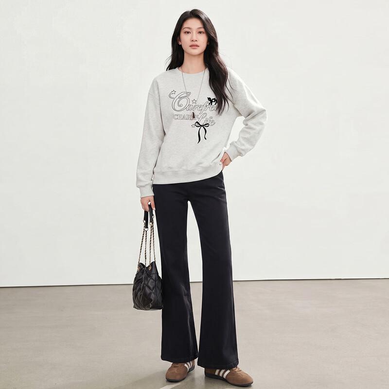 FivePlus Women's Letter Print Crew Neck Sweatshirt