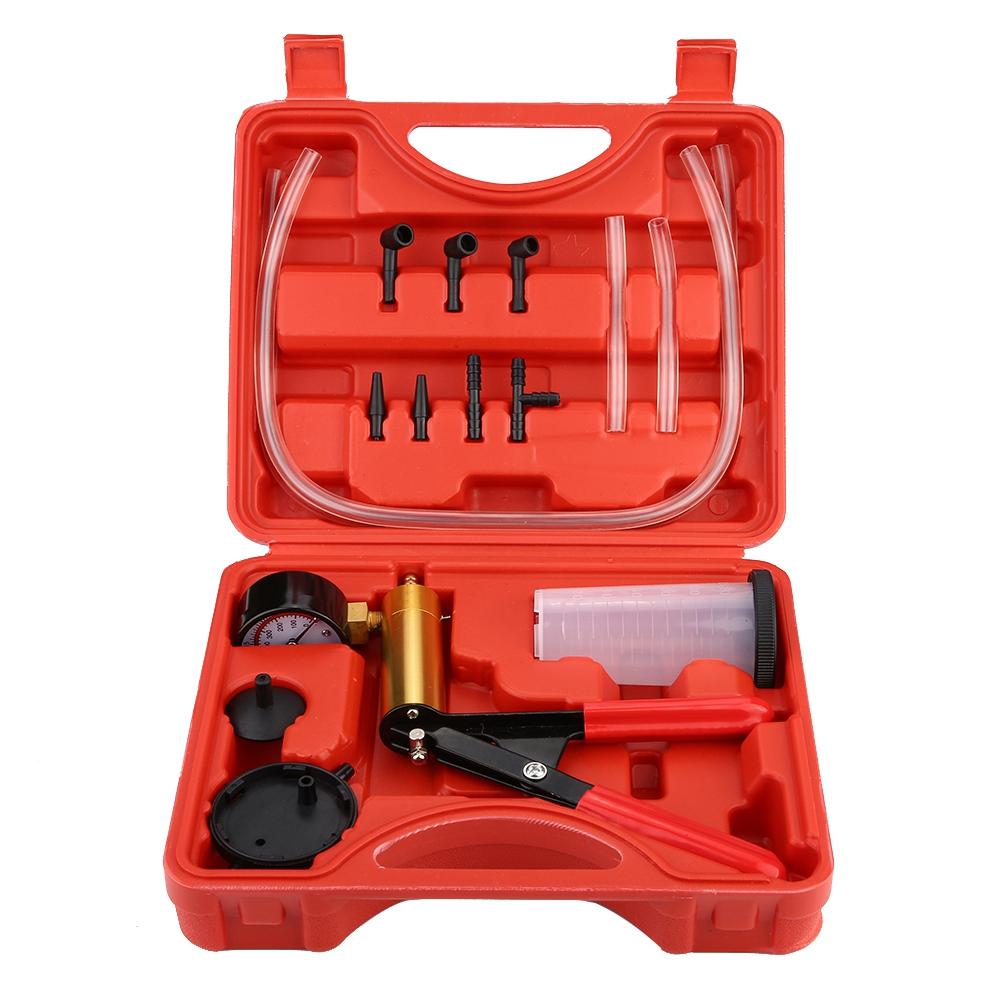 Auto Hand Held Vacuum Pump Pressure Tester Kit Brake Bleeder Test Tool