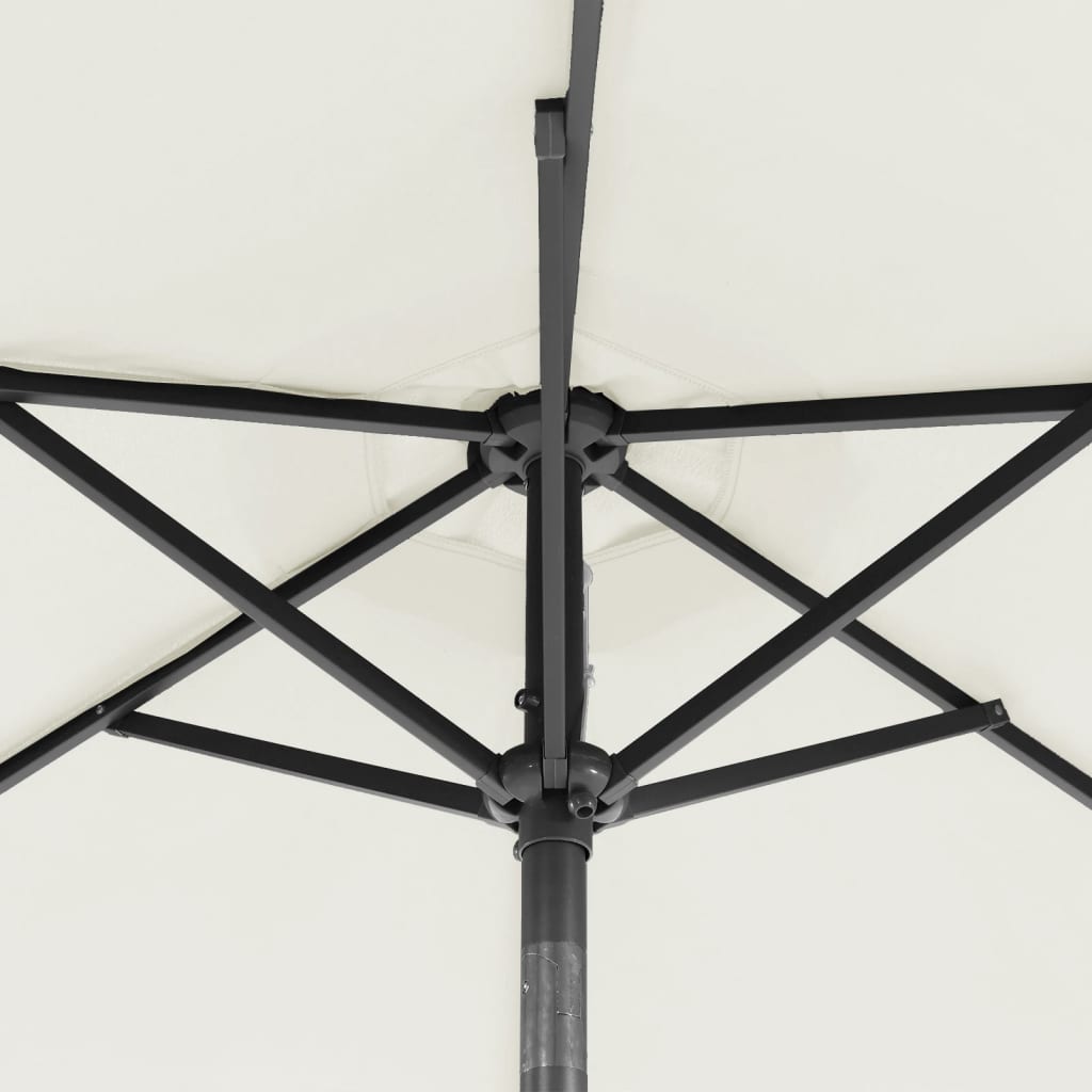 White Sun Umbrella with Steel Pole 225 X 225 X 212 Cm