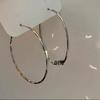 Stylish Silver Needle Round Hoop Earrings: Simple, Fashionable, Versatile, with a Light Luxury Feel