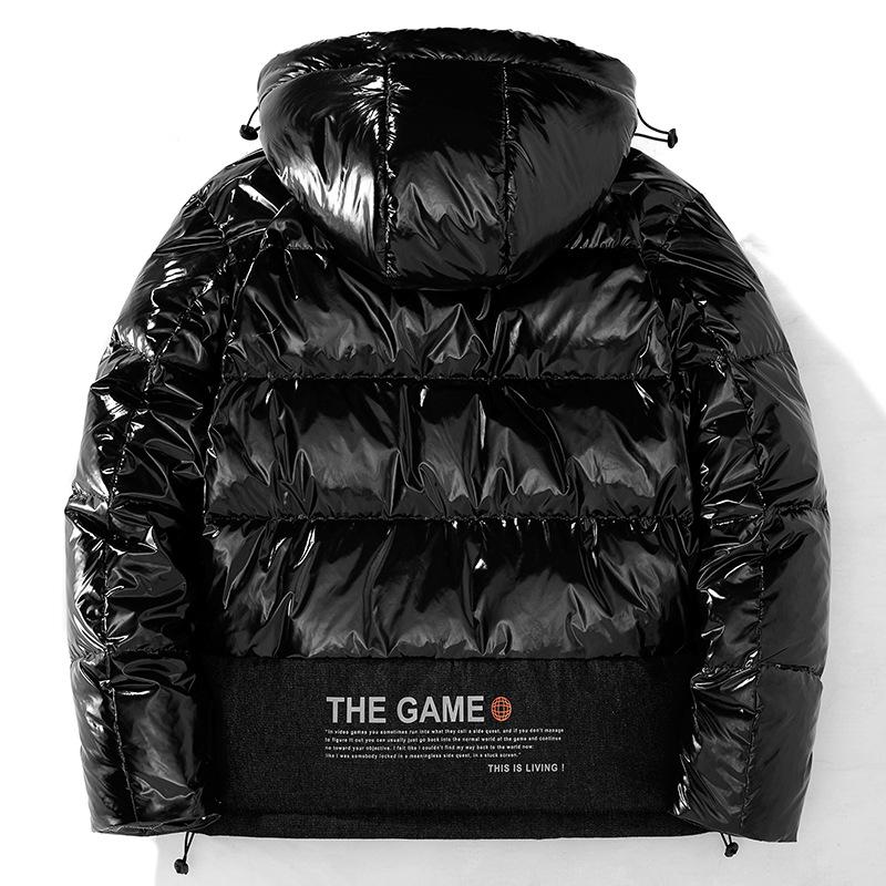 Shiny Down Jacket Men's Winter Clothing New Trendy Brand Light and Short Style Trendy Autumn and Winter Thickened Coat Hooded