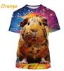 Süßes Hamster-Muster T-Shirt, 3D-bedrucktes kurzärmeliges T-Shirt für Herren und Damen, extra große Größe Hip-Hop T