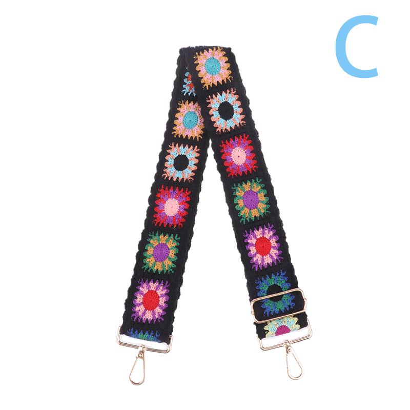 

Вязаный крючком цветок сумка ремень широкий регулируемый ремень для сумки Diy вязаная сумка с этнической вышивкой ремень для сумки аксессуары as the picture