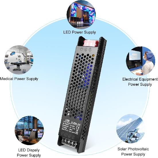 inShareplus DC 24V 8.5A 200W Switching Power Supply, AC 110~250V to 24 Volt Universal DC Transformer Driver, LED Power Supply, Converter Adapter for