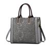 NICOLE & DORIS Embroidered Tote Bag for Women, Large Capacity Square Shoulder Bag, Handbag, Crossbody Bag, Zipper Closure, Elegant, Freestanding,