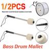 Bass Drum Mallet Professional Marching Bass Felt Head Drumsticks with Hanging Rope Timpani Metal Drum Sticks Musical Instrument