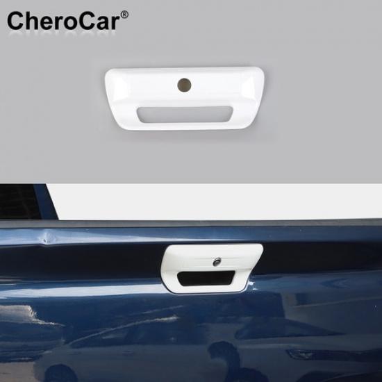 White Rear Door Tailgate Handle Latch Cover Trim Bezel For -24 Dodge RAM