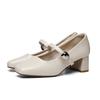 Retro Evening Shoes Square Head Patent Leather High-heeled Single Shoes Fashion Shoes New Fairy Style Thick Heel Mary Jane Shoes